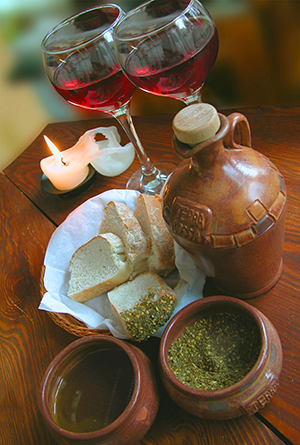 Terra Rossa Zait & Zaatar with Wine